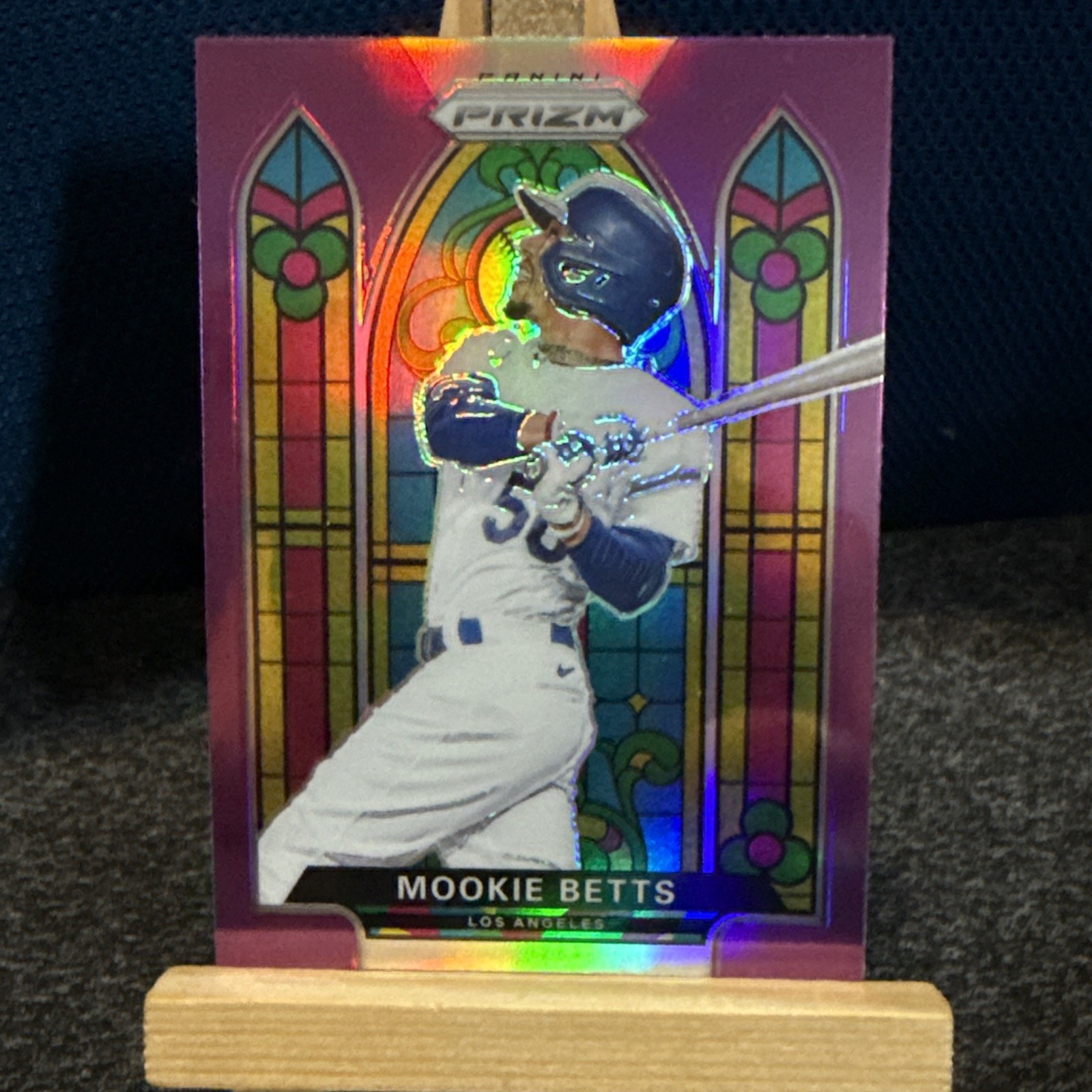 2021 Panini Prizm #SG-2 Mookie Betts Stained Glass Purple Prizm SP