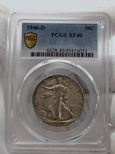 1946-D PCGS XF40 Walking Liberty Silver Half Dollar 50c Nice!