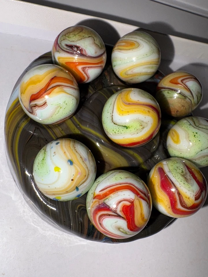 Lote 10 JABO/DAS OXBLOOD + AVENTURINA VERDE + CANICAS LUTZ Carnival Run 5-22-21 Foto 2 de 4