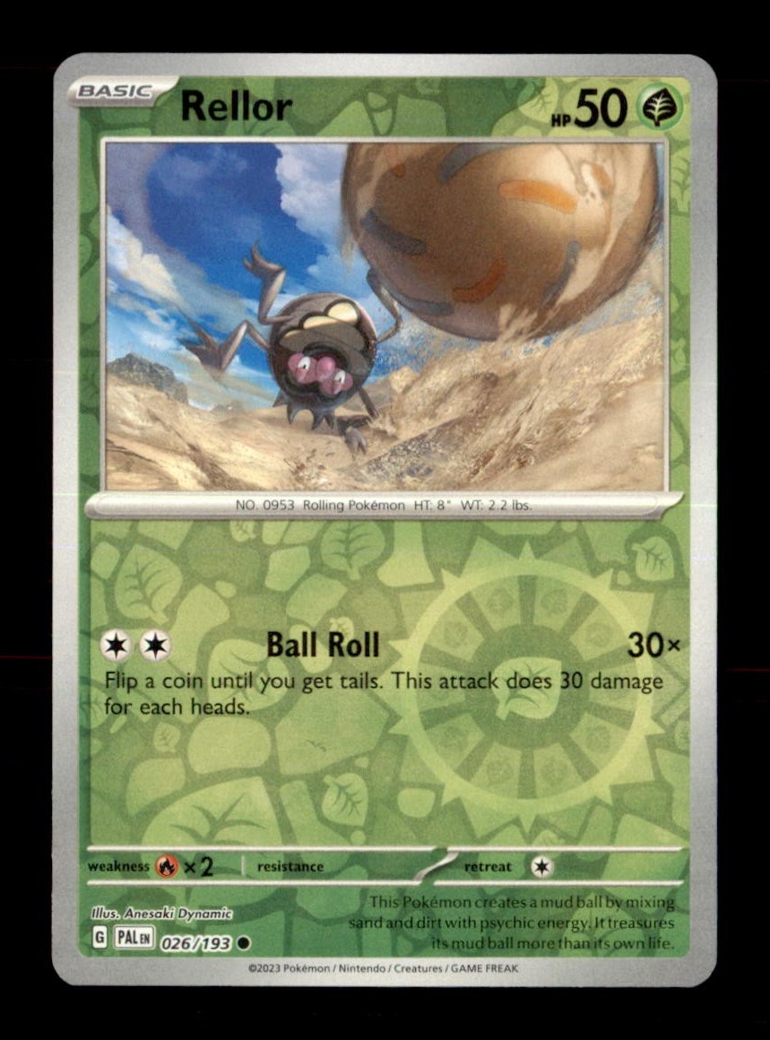 Rellor 026/193 Common Paldea Evolved Pokemon Reverse Holo Near Mint