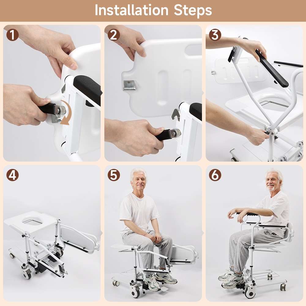Patient Chair Transferred Lift Wheelchair Removable Split Type 250 lb`