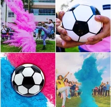 Gender Reveal Soccer Ball with Pink and Blue Powder