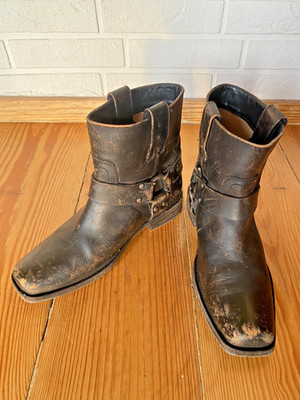 Vintage FRYE Biker Harness Boots Black Leather Motorcycle Women s Size 7B