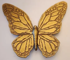 1971 Syroco Gold Butterfly Wall Decor / Hanging Made USA Boho T7040