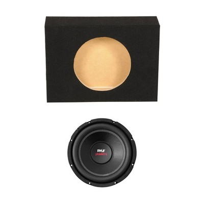 QPower Single 10 Inch Subwoofer Enclosure Box and Pyle 1000 Watt DVC Subwoofer