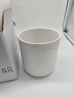 getstar White Ribbed 5.5'' Kitchen Utensil Holder for Kitchen Counter