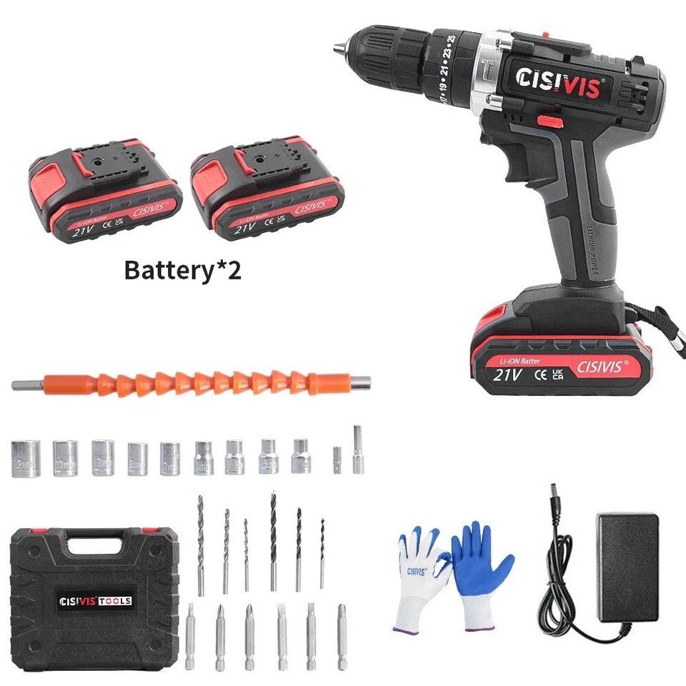 48VF Akkuschrauber Set 2 Akkus Ladegerät Schlagbohrschrauber Bohrmaschine DHL - Bild 3 von 4