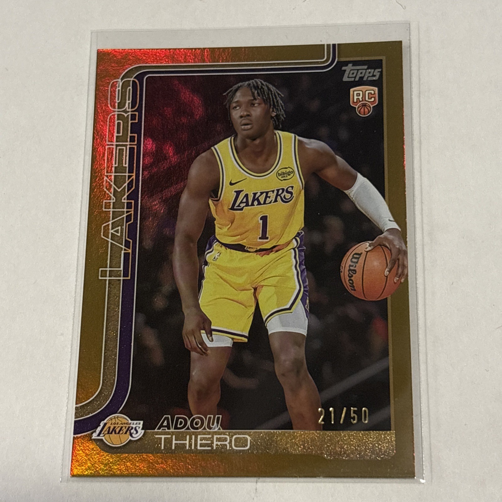 Topps Flagship 2025 Adou Thiero RC Serial Numbered 21/50 #236 Lakers