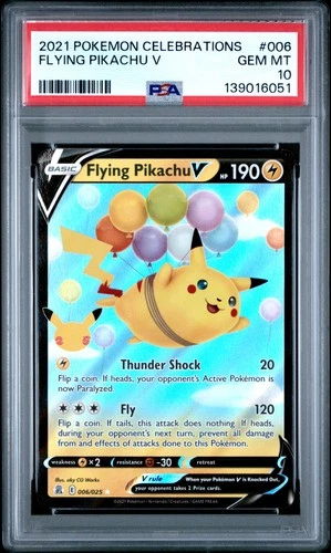 2021 POKEMON CELEBRATIONS #006 FLYING PIKACHU V PSA 10