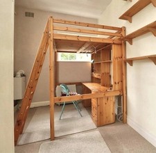 Rare 1990’s IKEA pine cabin BUNKbed & Desk w/mattress Ladder Stora - SOLIHULL