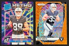 Brock Bowers 2024 Donruss Retro Rated Rookie #9 & Prizm Orange Lazer RC #315 🔥