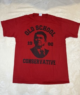 Old School Conservative Ronald Reagan - Red Shirt - L