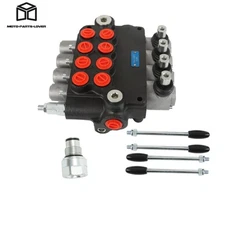 SAE Hydraulic Control Valve Double Acting 21GPM 4Spool 3600PSI W/Conversion Plug