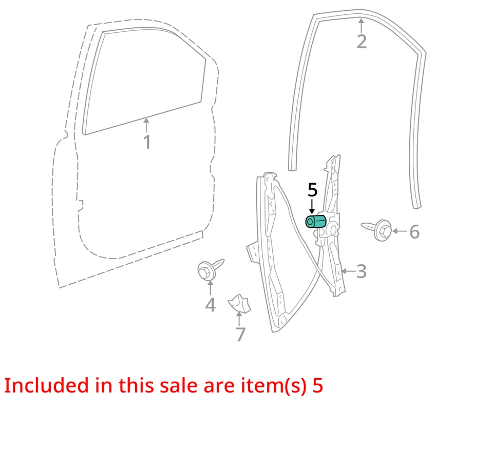 Volkswagen Routan 2009-2014 pasajero delantero derecho motor ventana eléctrica U727F Foto 3 de 4