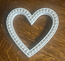 Set of 4 White Wood Heart Wall Decor, Decorative Love Hearts Theme