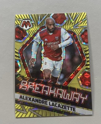 Alexandre Lacazette, 2021-22 Panini Mosaic EPL Breakaway Arsenal Gold /10 SSP