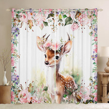 Feelyou Cute Deer Curtains For Bedroom Living Room 2 Panels 52 X 84 Inch Kids