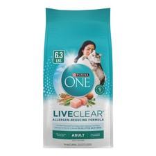 Purina ONE LiveClear Allergen-Reducing Dry Cat Food Formula , 6.3 lb. Bag