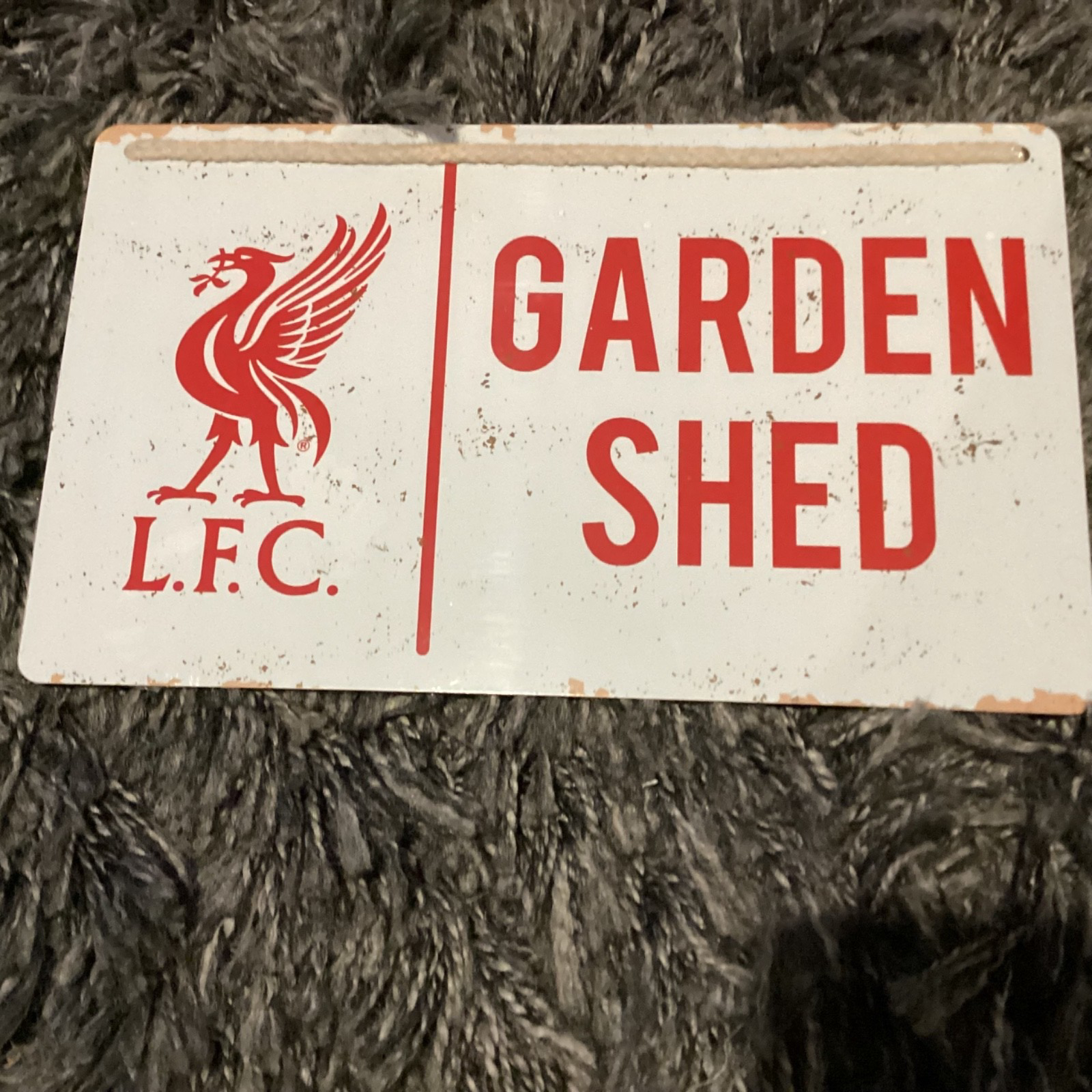 BNWT New Liverpool FC LFC Metal Garden Shed Hanging Sign Plaque - 25x15cm YNWA