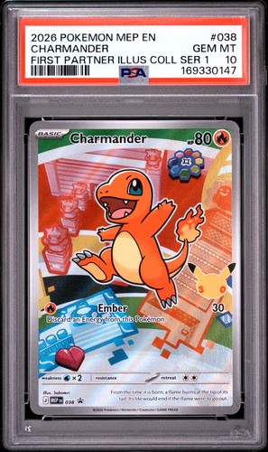 2026 POKEMON FIRST PARTNER ILLUSTRATION COLLECTION PROMO #038 CHARMANDER PSA 10