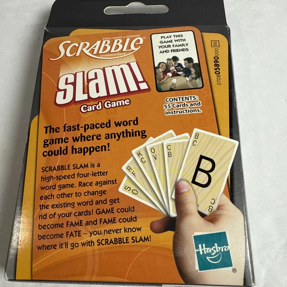 Scrabble Slam Card Game Crossword Family Fun Words Fast-Paced Travel Hasbro New - Image 2 of 2