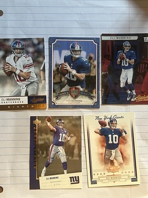 Eli Manning New York Giants Topps/Absolute + Etc. Football Trading Card Lot (5)