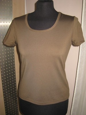 comma T-Shirt Bluse Gr. 38 Sommerbluse Kurzarm Khaki