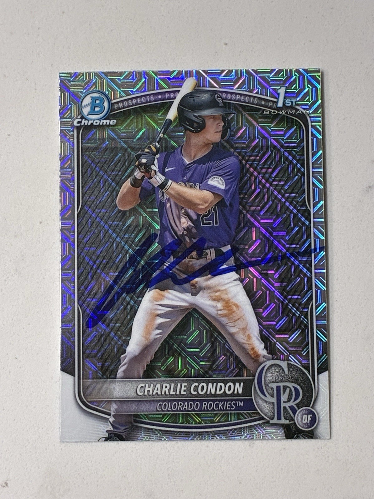 2025 Bowman Chrome Charlie Condon 1st Mojo Refractor RC IN PERSON AUTO