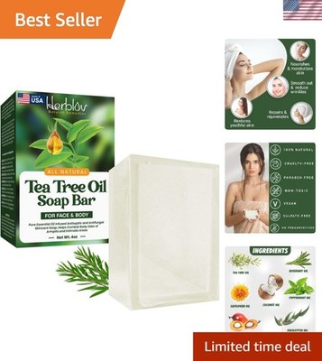 All-Natural Tea Tree Oil Soap Bar 4oz   Effective Skin Cleanser for Face & Body