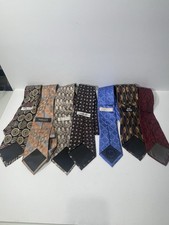 Lot of 7 Men  s Ties   Silk  Polyester Mix Michael Kors Geoffrey Beene Italy