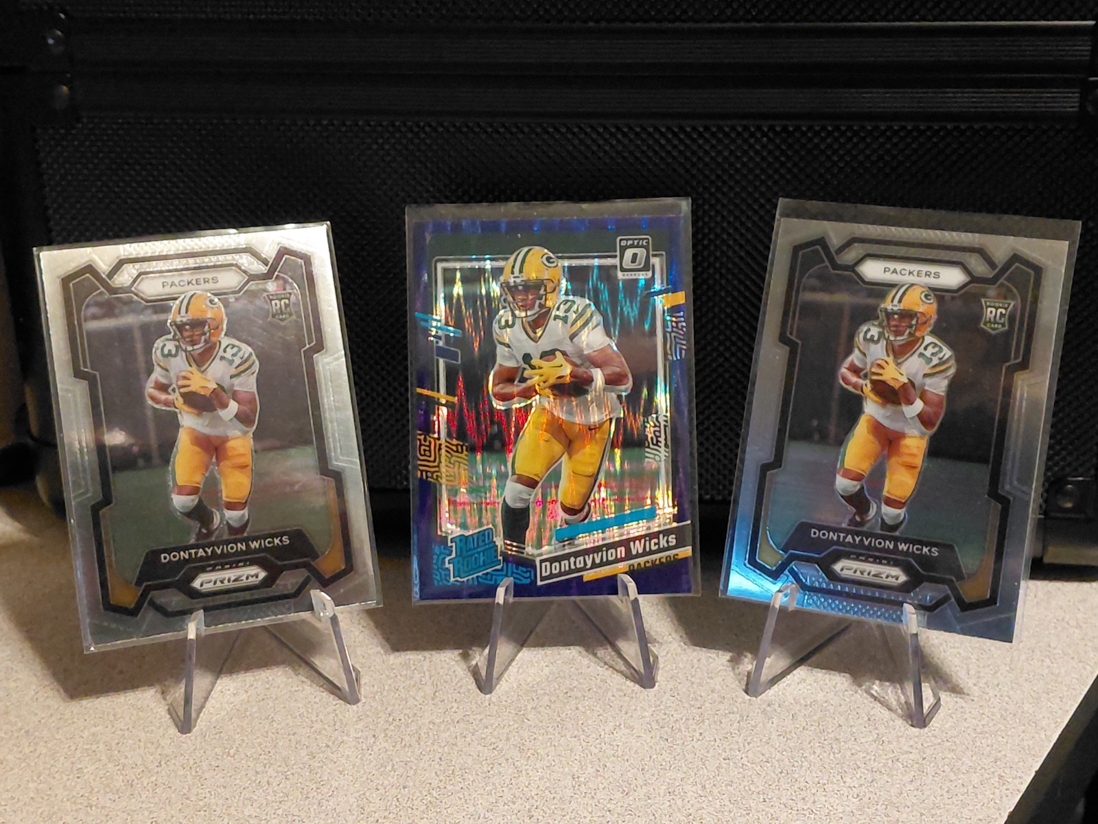 2023 Prizm Donruss Optic Purple Shock Dontayvion Wicks RC #333 #249 Rookie