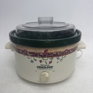 RIVAL CROCK POT 5 QT STONEWARE A GARDEN OF GOOD THINGS MODEL 3014 SLOW COOKER