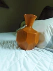 Vintage Haeger USA Geometric Orange Vase