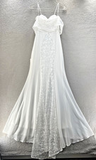 Lulus Wedding Dress Women XXS Beloved Beginning White Off Shoulder Lace Bodice*