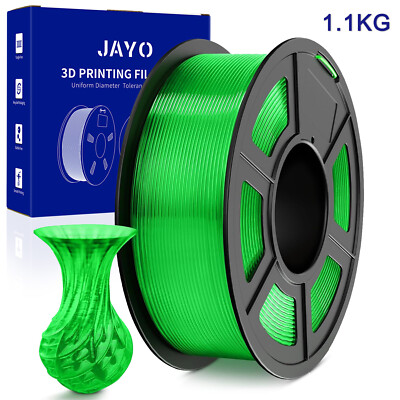 JAYO Transparent Grün PLA+ Filament 1,75mm 1,1kg/2,4lb 3D Drucker Warping frei