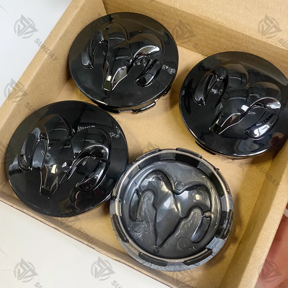 4Pcs For Ram 1500 Black Wheel Hub Center Caps Covers 63mm 2013-2019 - Image 3 of 4