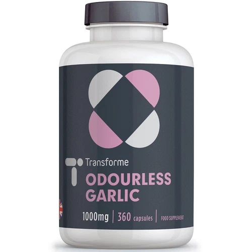Odourless Garlic Capsules 1000mg High Strength Capsules by Transforme