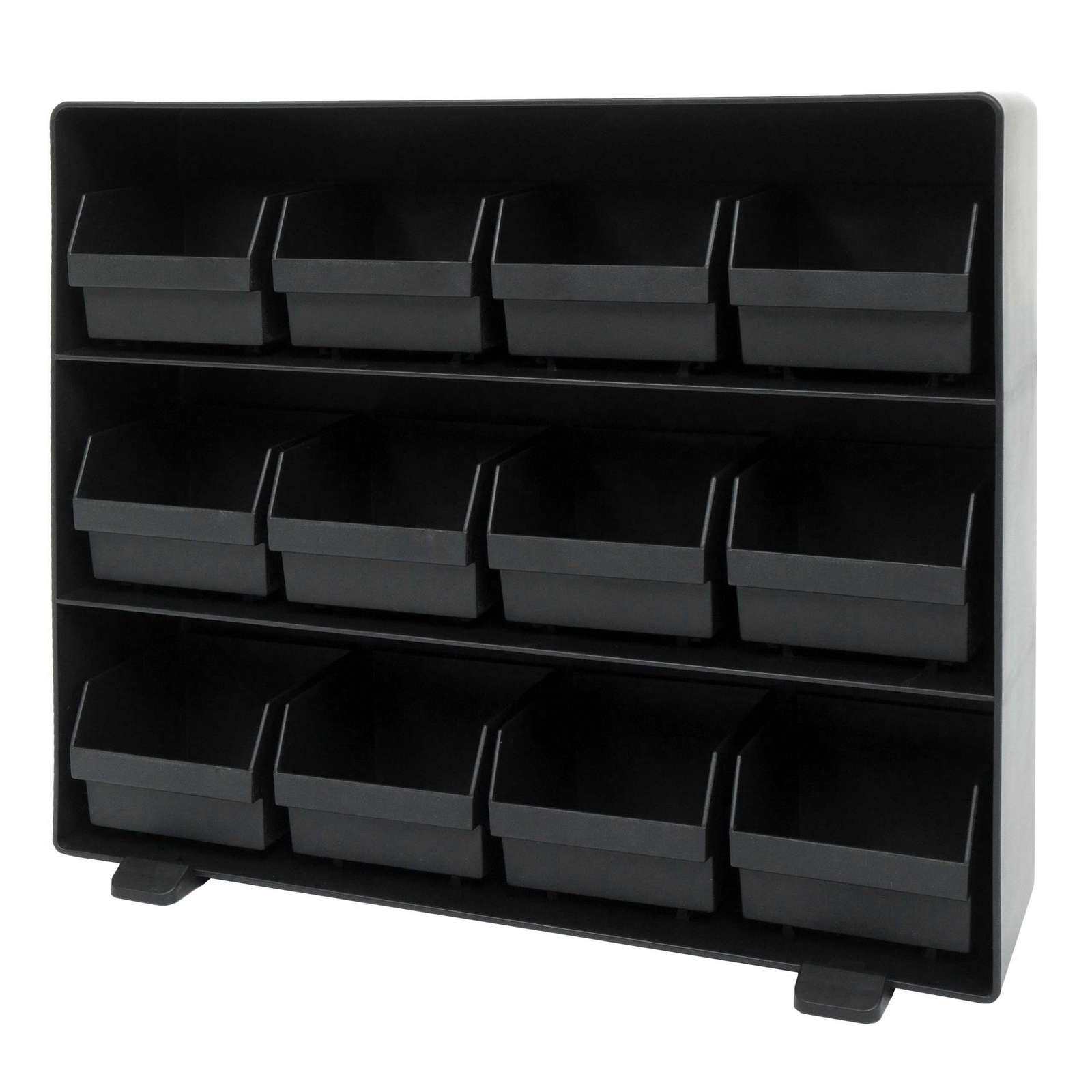 Teebeutelhalter HWC-M10, Teebox Aufbewahrungsbox, 12 Fächer, 30x33x8cm schwarz