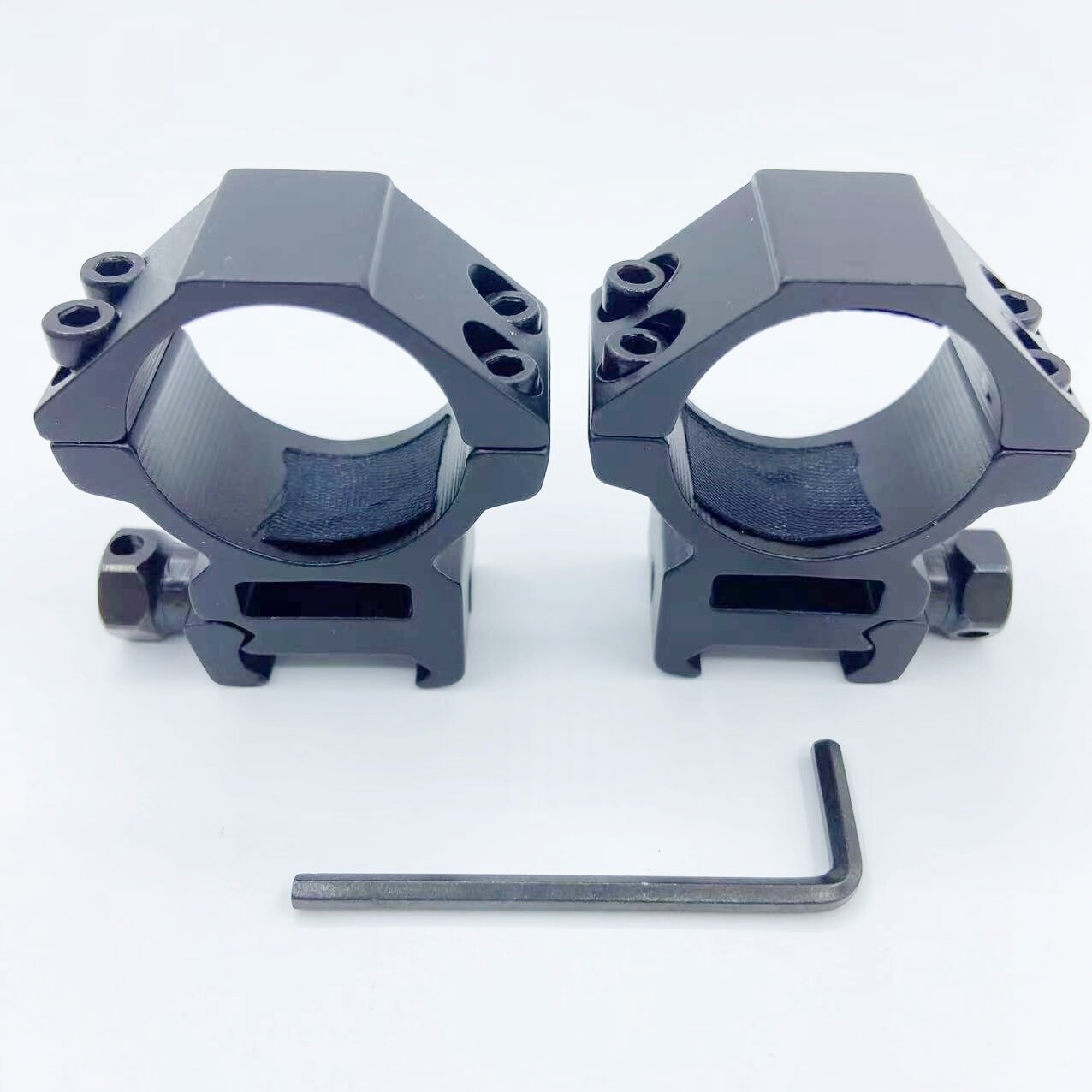 1 Pair 30mm Low Profile Picatinny Weaver Scope Rings Aluminum See Through Mount