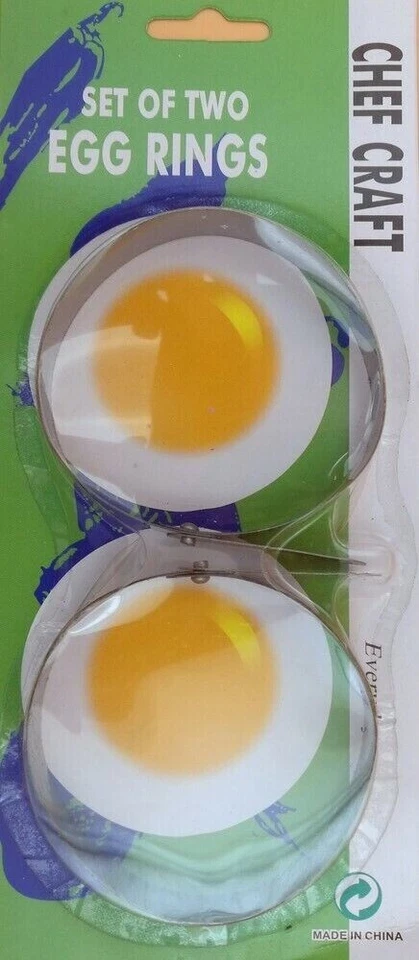 2 x Metal Pancake Circle Round Fried Poach Kitchen Mould Egg Frying Ring Perfect - Image 3 of 3