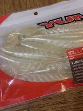 YUM Fishing YPL483 4.5" Yum Pulse Pearl White 1ea 8pc pk-Brand New-SHIPS N 24HRS