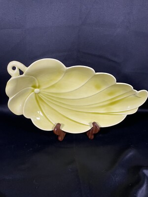 Vintage Signed Harold Johnson MCM Large Leaf Dish