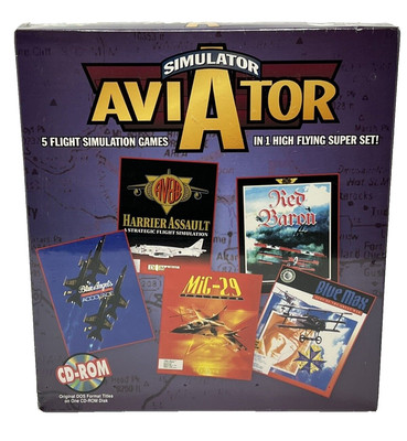 Simulator Aviator 5 Flight Simulation PC CD-ROM 1995 Game Big Box Set 1995 NEW