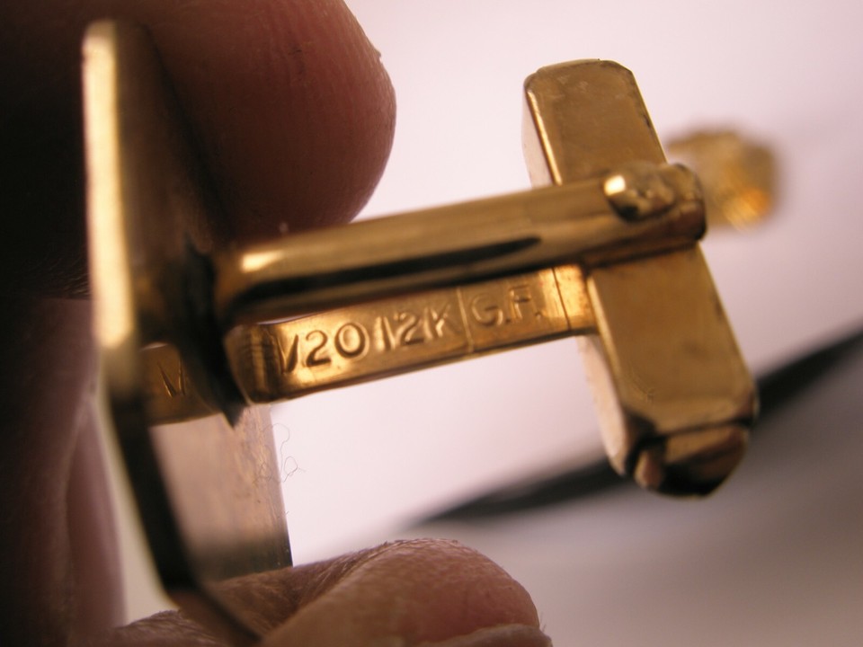 Red Cabochon 1/20 12K GOLD FILLED Vintage ANSON Cuff Links eBay