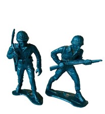MPC Army Men Toy Soldier plastic military figure lot WW2 marx WWII Blue hole us1