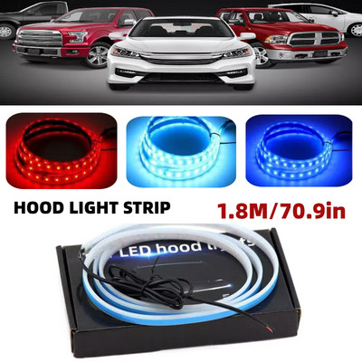 Flexible Car Hood LED Meteor Strip Lights Dynamic Scan Start Up Hood beam Kit US
