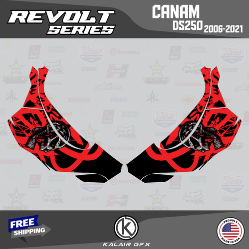 Graphics Kit for CAN-AM DS 250 (2006-2023) Revolt-red - Picture 3 of 6