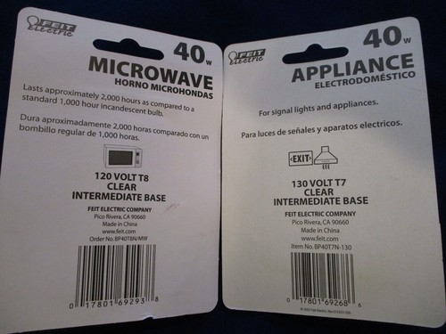 (12) FEIT Electric 40W Microwave & Appliance Intermediate Base Clear Bulbs - Picture 4 of 9