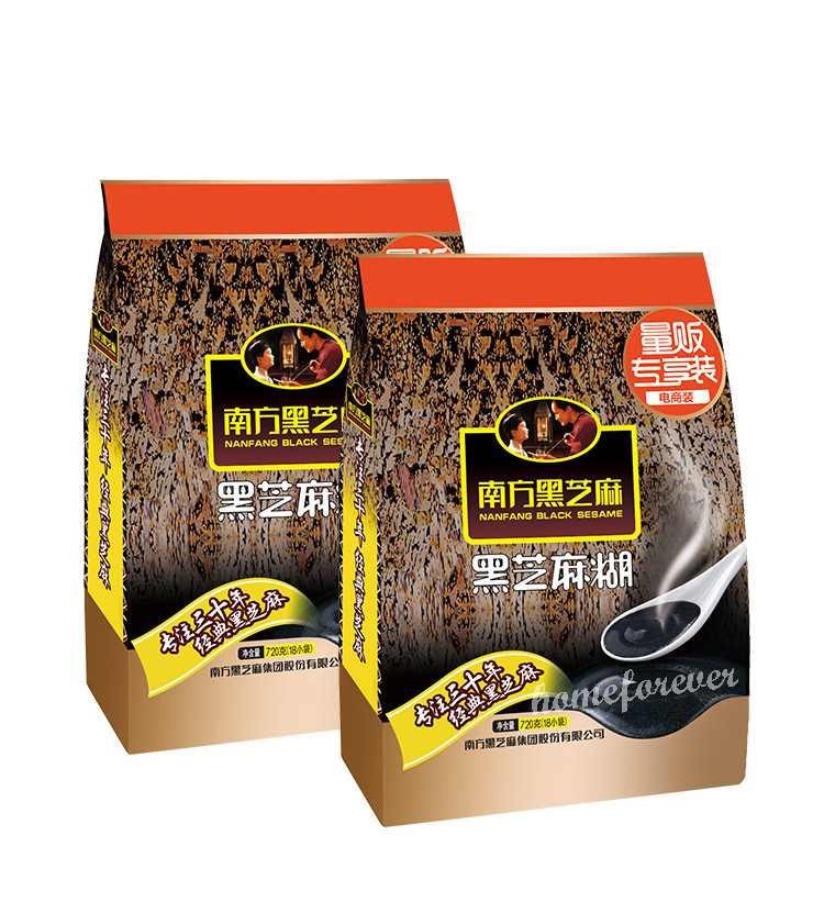 2袋装! 南方黑芝麻糊原味含糖营养健康早餐下午茶每袋18小包 Nanfang Sésamo Negro Polvo Desayuno 720gx2