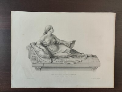  ANTIK ORIG. S/W ENGR.-AUS DEM DENKMAL-DAS DENKMAL FÜR MRS. THOMPSON-1870CA